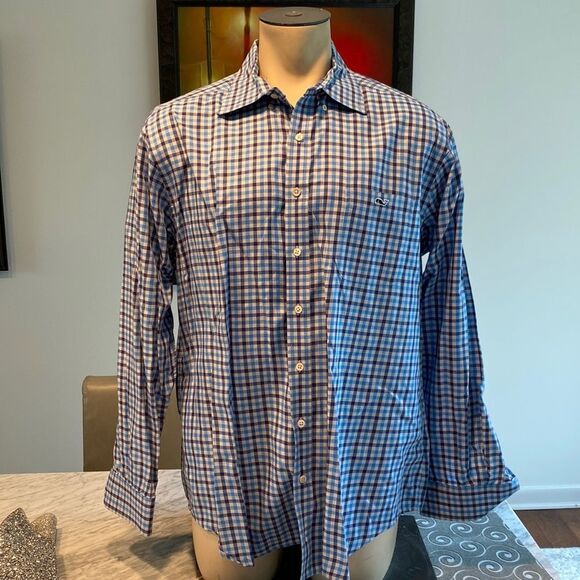 Vineyard Vines Extra Large Slim Fit Tucker Shirt Checks Plaid Casual Button Down - Picture 1 of 6